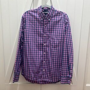 J. Crew Factory Pink and Blue Plaid Men's Shirt